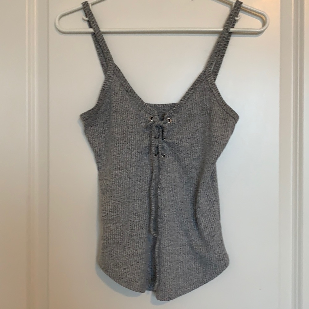 2 FOR $15 SALE 🔥 Heather Grey Tie Up Tank Top